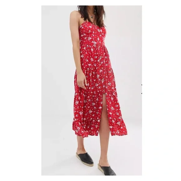 Band Of Gypsies Floral Tiered Midaxi Dress XS - Picture 3 of 12